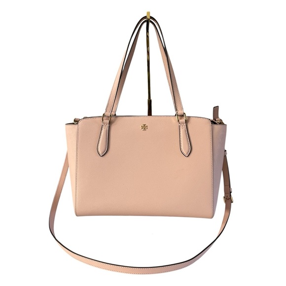 Tory Burch Emerson Pink Quartz Saffiano Leather Tote Bag Gold Hardware - Picture 1 of 17